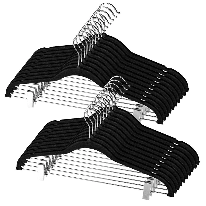 Розница 12 шт для взрослых вешалка штанов с зажимом Нескользящая полка хранения