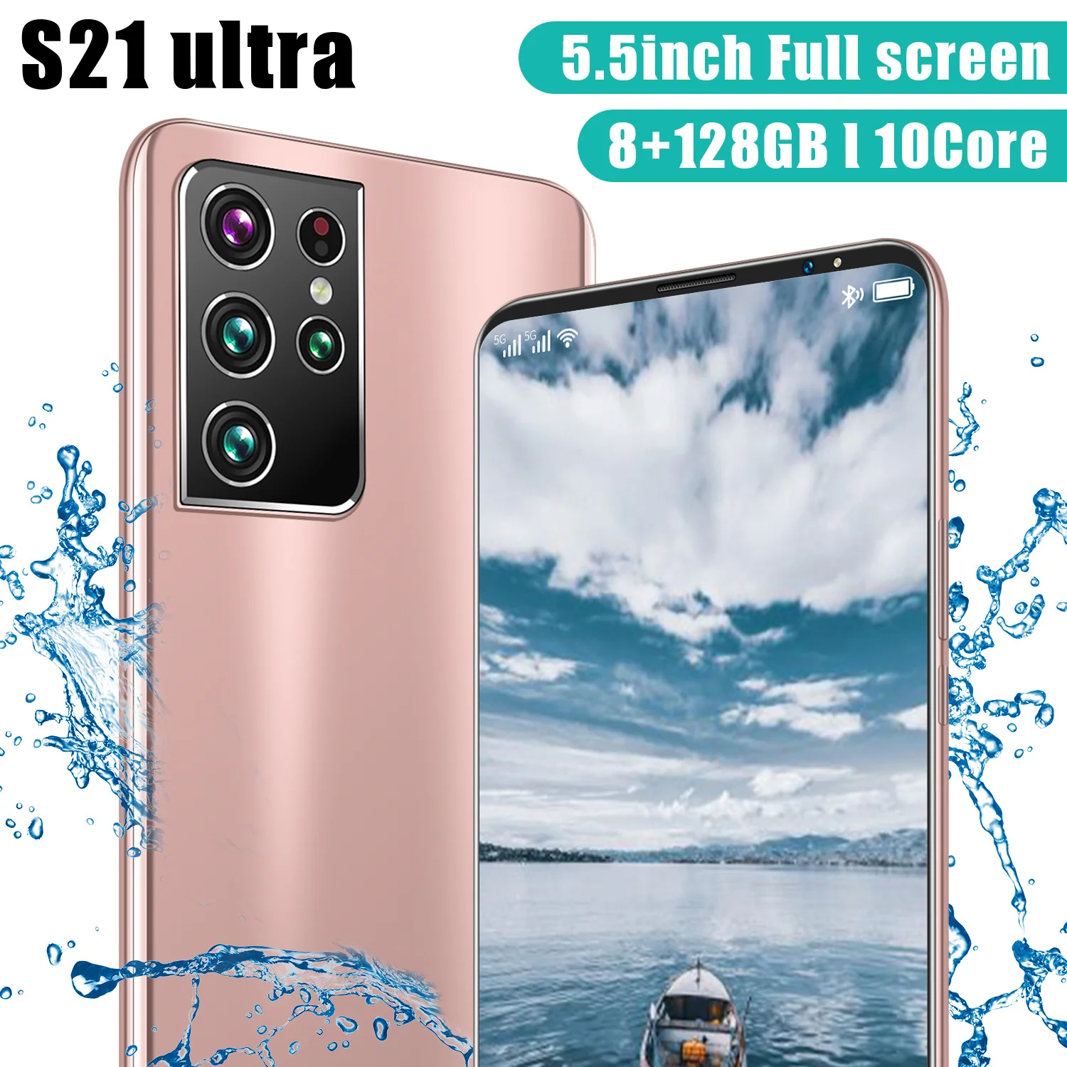 

Global Version S21Ultra 5.5inch 10core Smart Phone 8+128GB Dual SIM 24+48MP Cellphone Full Screen Face Unlock 5G Network Phone