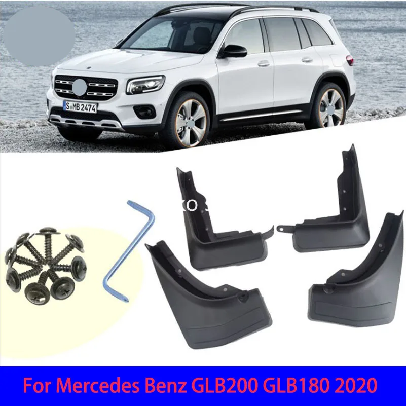 

Real 4Pcs Car Mud Flaps for Mercedes Benz A class B class A200L A180 B200 B180 GLB200 GLB180 2008-2020 Splash Guards Mudguards