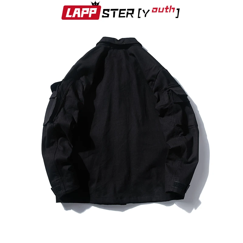 Куртка-карго LAPPSTER Мужская черная уличная одежда с защитой от ветра пальто в стиле