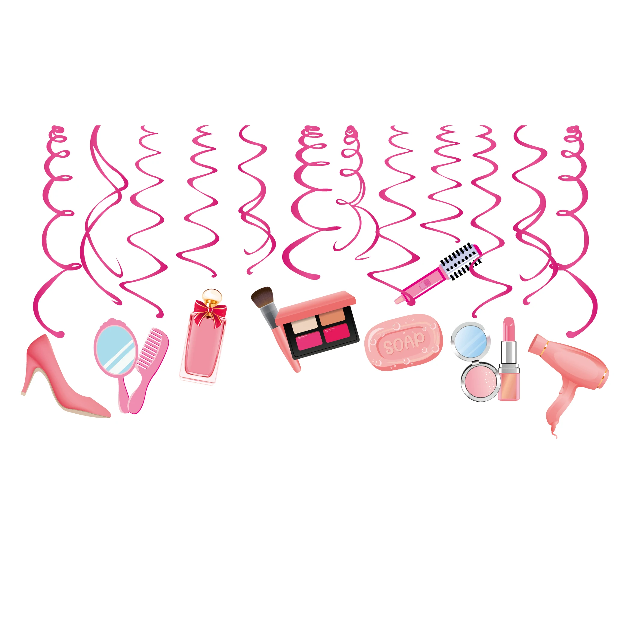 30 шт. стены потолок Фольга спирали детского дня рождения девочки составляют