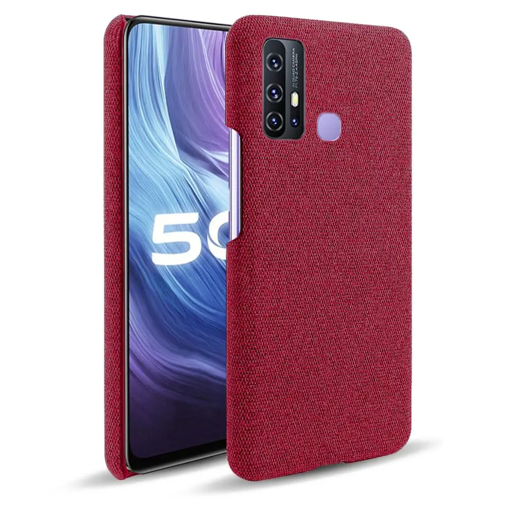 

Luxury Cloth Texture Fitted Cover for Vivo Z6 Y50 Fabric + PC Antiskid Antifingerprint Slim Phone Fundas for Vivo Z6 Y50 Cases