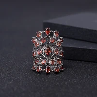 gems ballet 8 37ct natural red garnet rings 925 sterling silver luxury gemstone ring for women anniversary fine jewelry