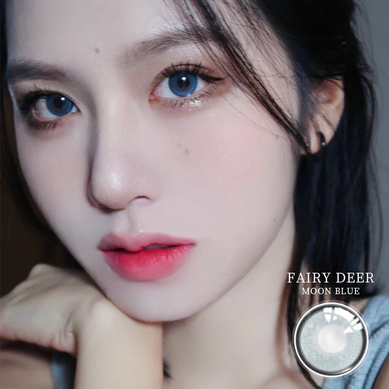 ovolook 2pcspair natural color lens eyes yearly use blue prescription colored contact lenses for eyes beauty cosmetic lens 14mm free global shipping