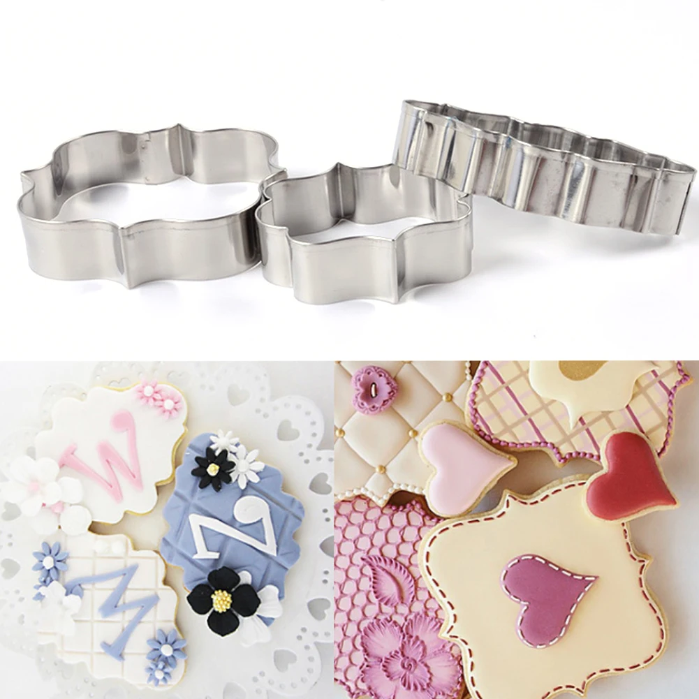 

Cake Mold Cookie Cutter Biscuit Mold Stainless Steel Cookie Cutter Set Cute Shapes Mousse Candy Mold DIY Cake Baking Tools 3Pcs