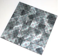 11 PCS Self Adhesive Silver Black Blue Metal Mosaic Stainless Steel Tile Backsplash SMJ033