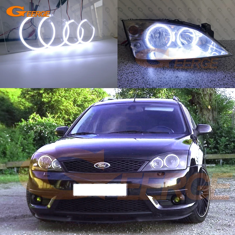 Для Ford Mondeo MK3 2000-2007 салон отличный Дневной светильник Ультра яркое освещение COB комплект светодиодов «глаза ангела»