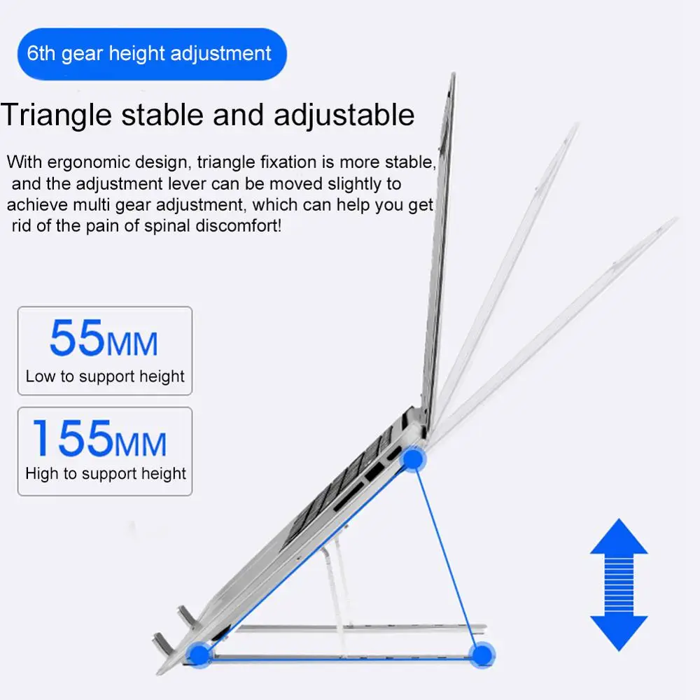 

Anti Slip Ergonomic Foldable Aluminum Alloy Laptop Holder Bracket Rack Stand