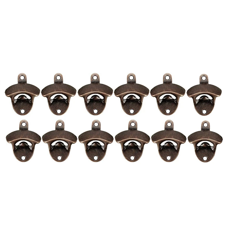

12 Pack Bottle Opener Wall Mounted Rustic Beer Opener Set Vintage Look with Mounting Screws for Kitchen Cafe Bars