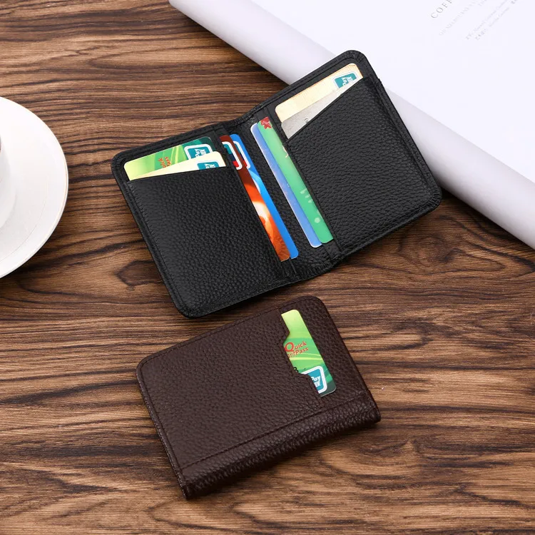 Тонкий кошелек из натуральной кожи высокого качества для мужчин и женщин