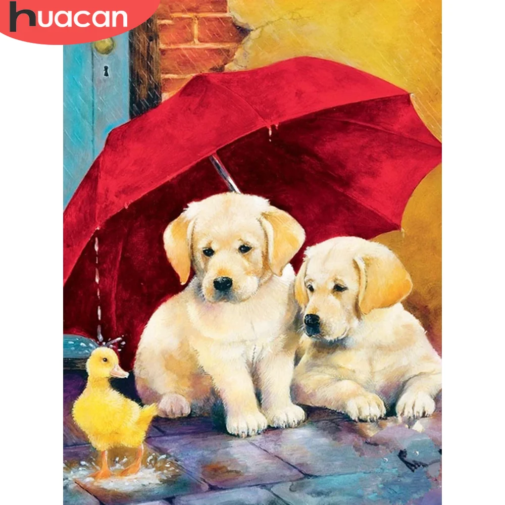

HUACAN Full Square 3D DIY Diamond Painting Dog Handmade Gift Diamond Embroidery Sale Animal Needlework Craft Kit Decor For Home