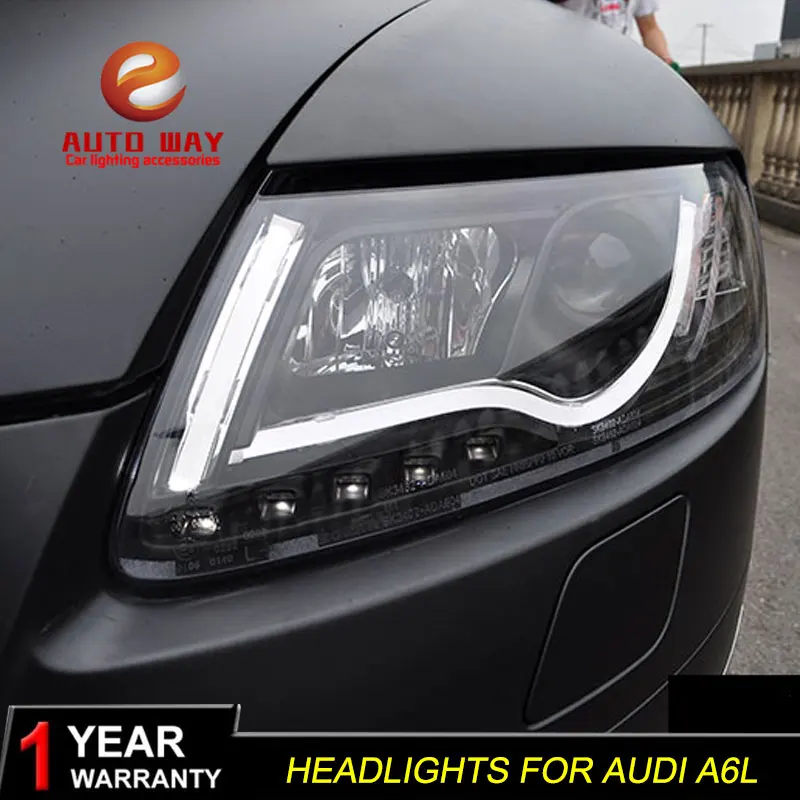 Автомобильный Стайлинг головной лампы фары чехол для Audi A6L 2005-2012 A6 DRL Объектив