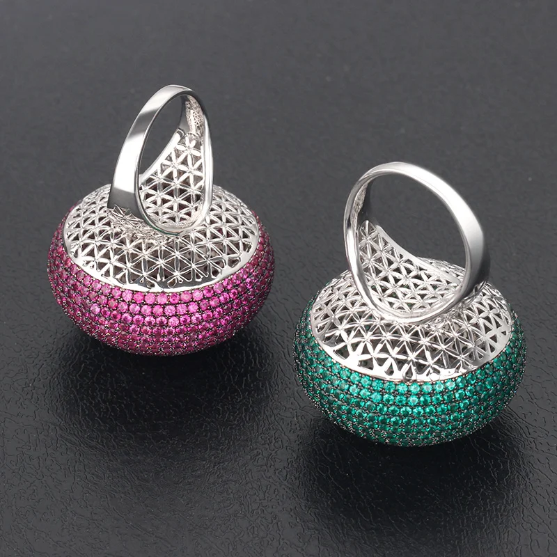 Свадебные кольца Bride Talk большие сферические свадебные полноцветный кубический