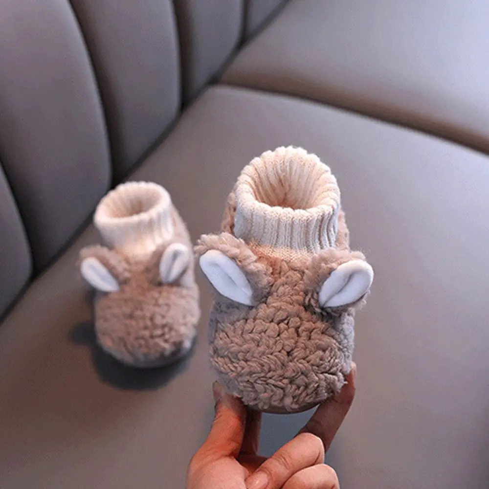1 Pairs Boys Girls Baby Slippers Home Cartoon Keep Warm Plush Velvet Cotton Indoor Shoes | Детская одежда и обувь