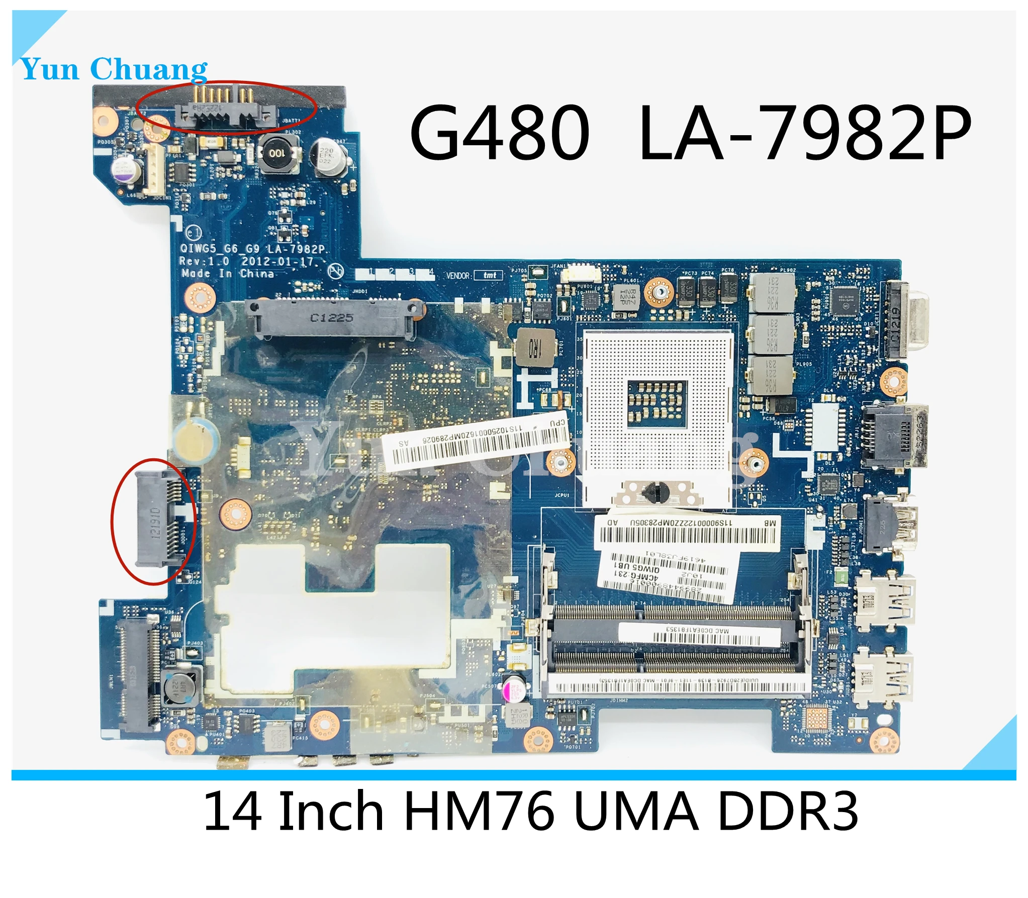 QIWG5_G6_G9 LA-7982P материнская плата для ноутбука Lenovo G480 ноутбук mtherboard PGA989 HM76 DDR3 100%