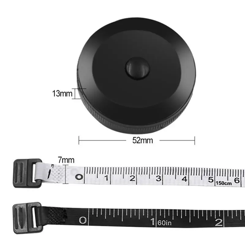 

60 Inch Mini Tape Measure Automative Retractable Double Side Soft Tape Ruler Metric Imperial Measuring Tool For Sewing Body