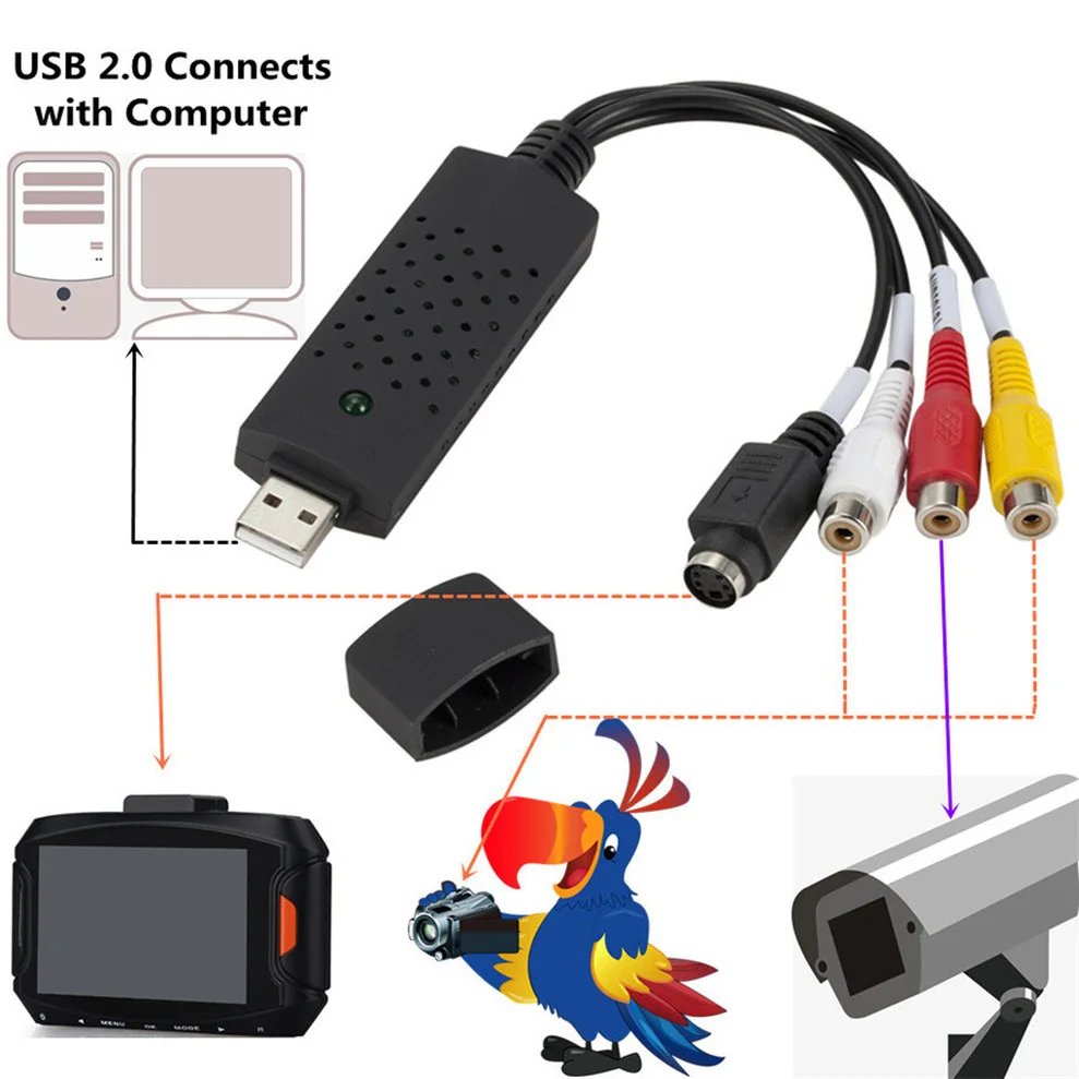 Переходник USB 2 0 для аудио-и видеокамер ТВ DVD VHS | Компьютеры и офис
