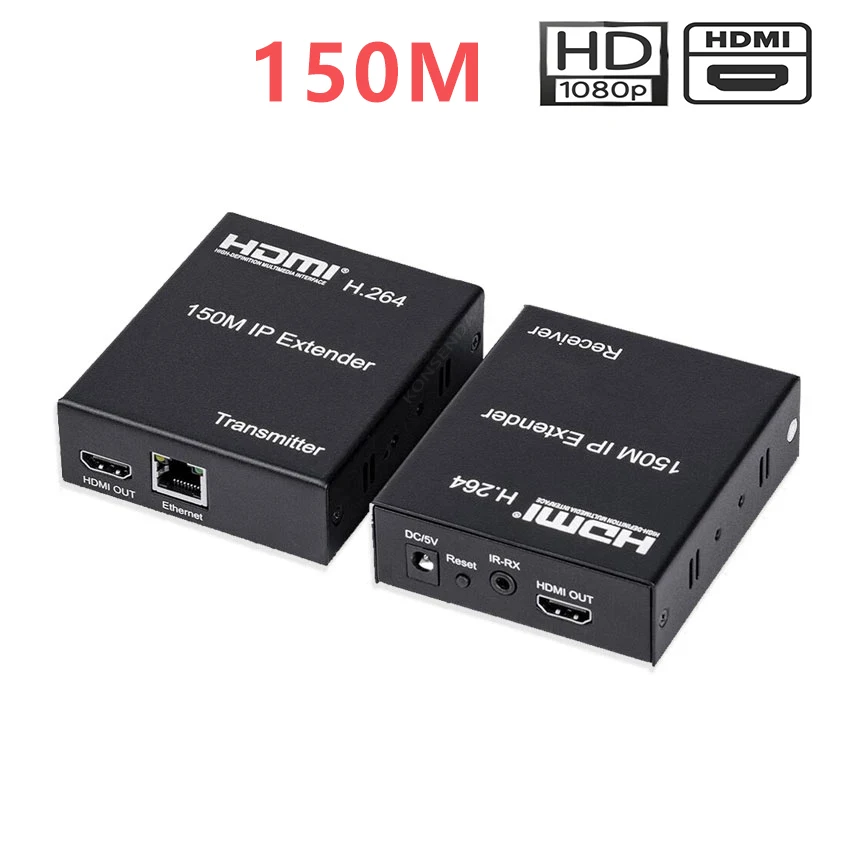 

150M HDMI IP Extender RJ45 IP Over IP Extender Over Cat5 Cat5e Cat6 TCP/IP HDMI Extender Audio Video With Wide IR By UTP/STP