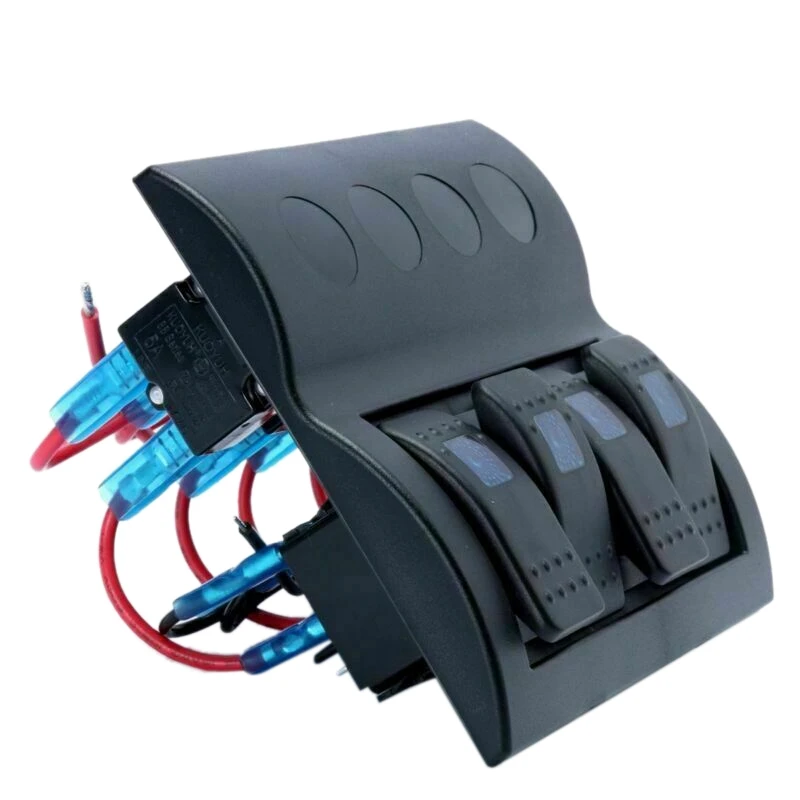 4 банда кулисный переключатель панель с синий светодиодный индикатор для лодки