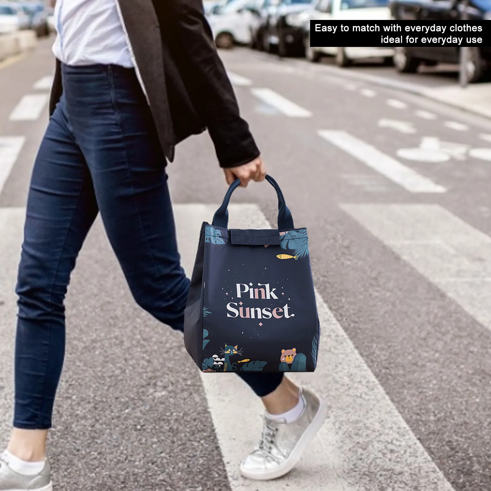 

Portable Functional Pattern Cooler Lunch Box Insulated Canvas Lunch Bag Thermal Food Picnic Lunch Bags For Women Kids