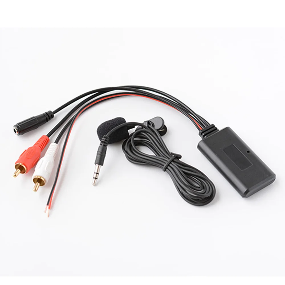 Автомобильный Универсальный 2RCA Bluetooth адаптер AUX музыка + микрофон вызов для