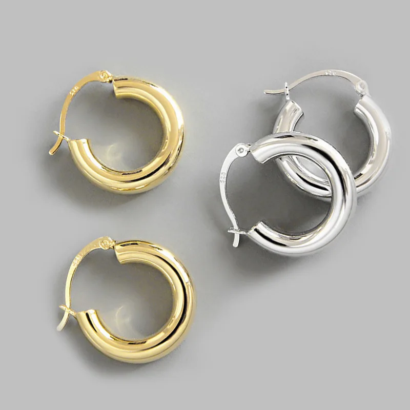 

Korean Metal Round Small Hoop Earrings For Women Simple Gold Silver Color Geometric Earings Handmade Girls Party Jewelry Gifts