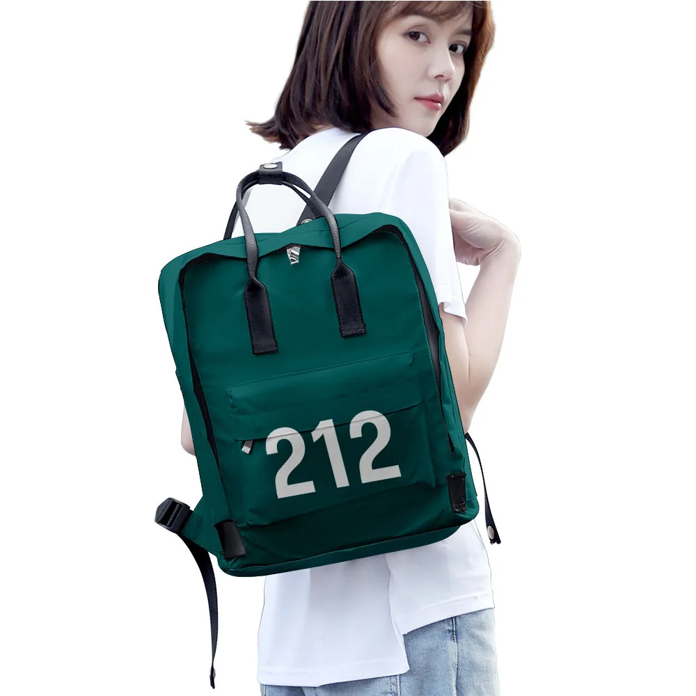 

Korean drama Squid Game vertical Square Backpack Student Fashion Trend Handbag Shoulder Bags backpack
