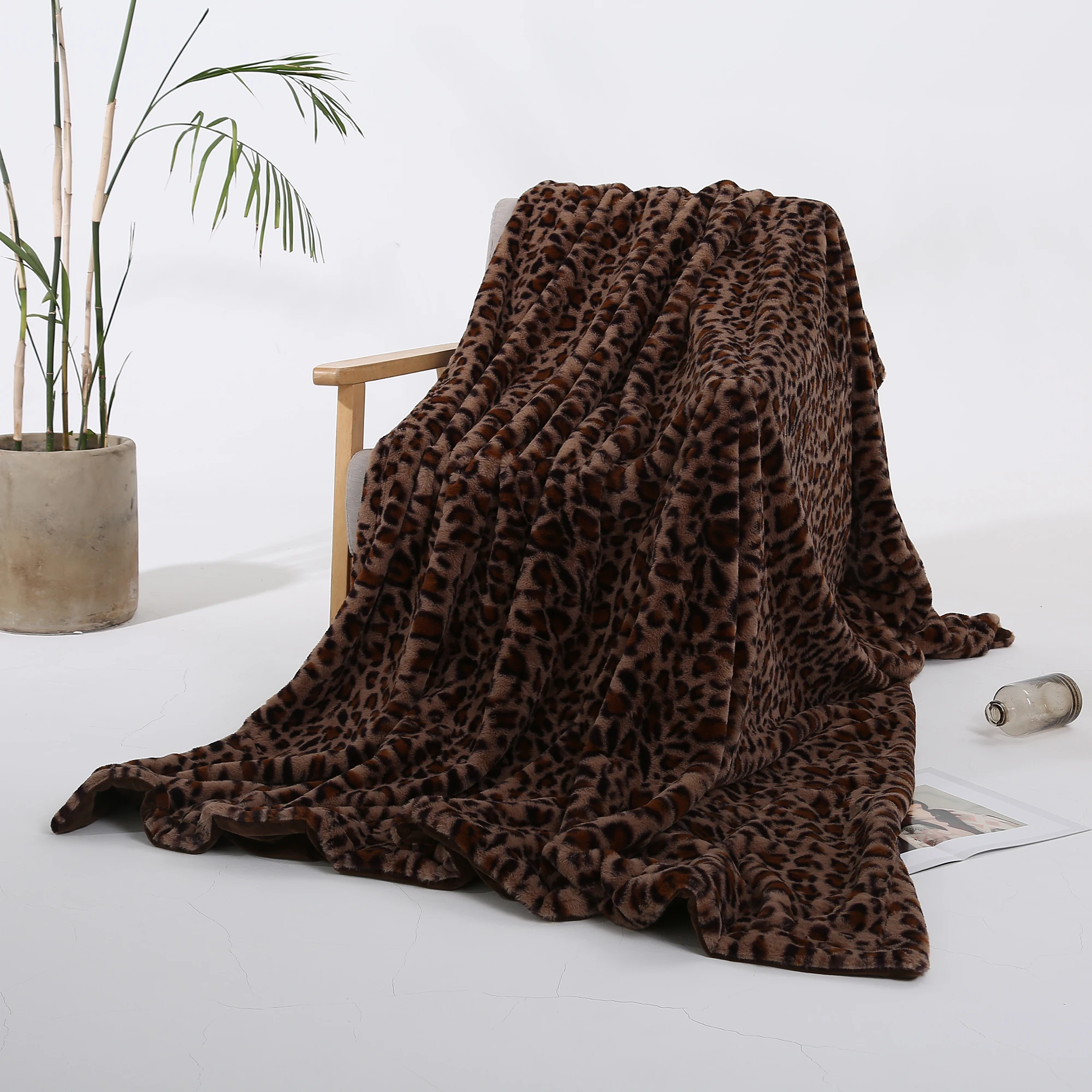 

NEW Leopard grain Throw Blankets for Beds Sofa Colchas Long Shaggy Super Soft Warm Bedding Sheet dropshipping