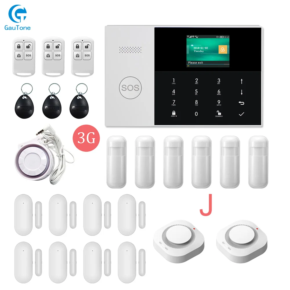 GT-010-3G-PG105-J wifi 3g беспроводная домашняя Интеллектуальная охранная противопожарная Охранная Сигнализация приложение дистанционное управление для iOS и Android - Цвет: GT-010-3G-PG105-J