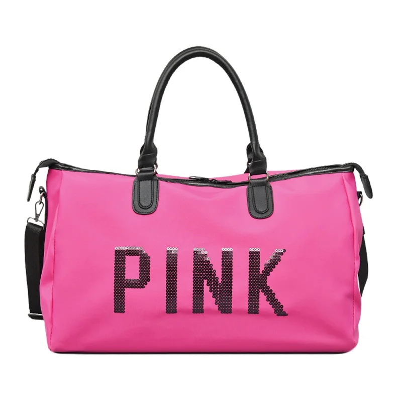 rose red Men Hot Large Capacity Fashion Travel Bag For Man Women Weekend Bag Large Capacity Travel Bag Carry on Bags Overnight Bags - Цвет: rose red