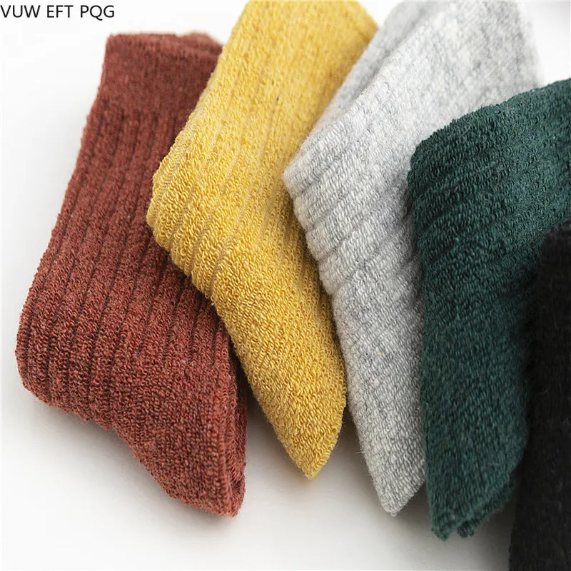 Girls Men's Terry Socks Rabbit Hair Socks Thick Warm Solid Color Series Autumn and Winter Cotton Warm Fashion Sock