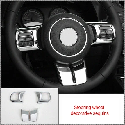 

For Jeep Compass Patriot 10-15 Steering wheel decorative sequins chrome molding trim 3pcs