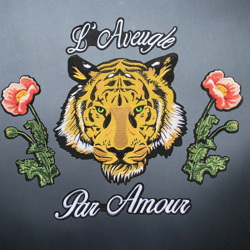 5 шт./компл. модный большой желтый тигровый Цветочный нашивка с аппликацией для