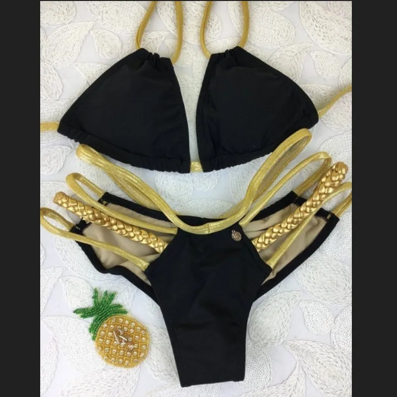 

Woman Two-piece Swimsuits Women Summer Bikini Set Cross Bandage Beach Bathing Suit Top Low Waist Swimsuit Push Up