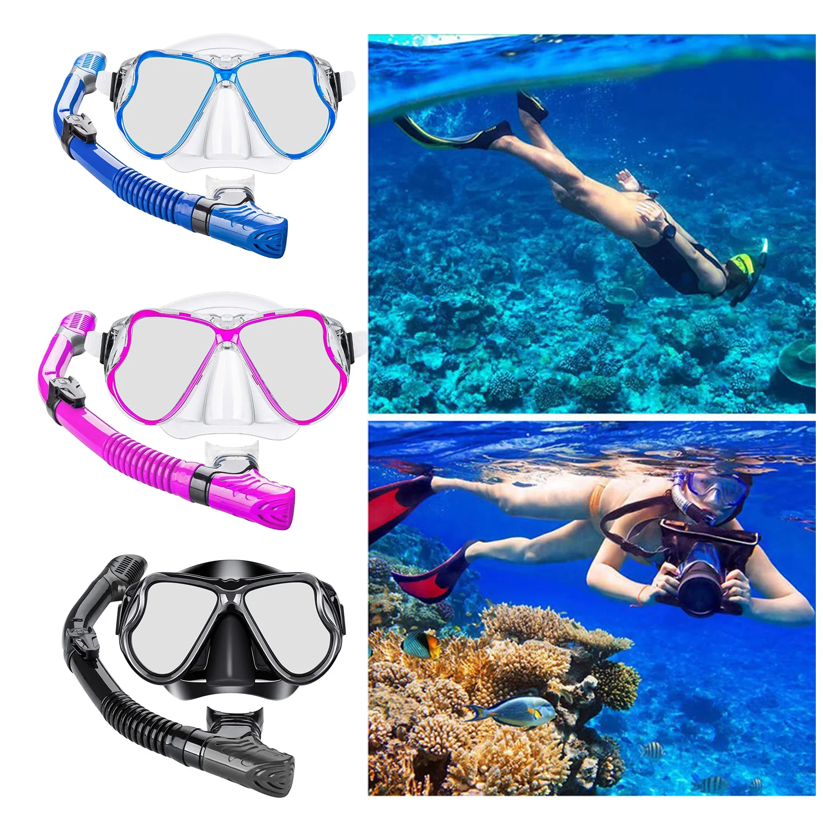 

Professional Foldable Dry Snorkel Gear Tube Anti-Fog Scuba Diving Snorkeling Spearfishing Package Purge Valve Supplies Equipment