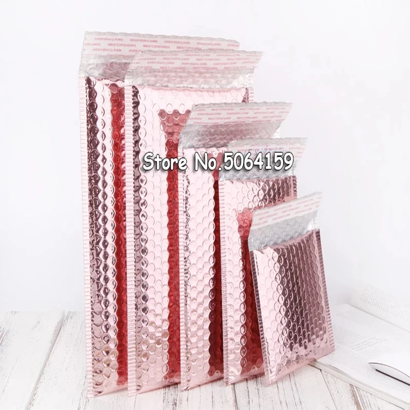 25pcs 15*20+4cm Rose Gold Bubble Envelop Foil Mailer for Gift Packaging Wedding Favor Bag | Дом и сад