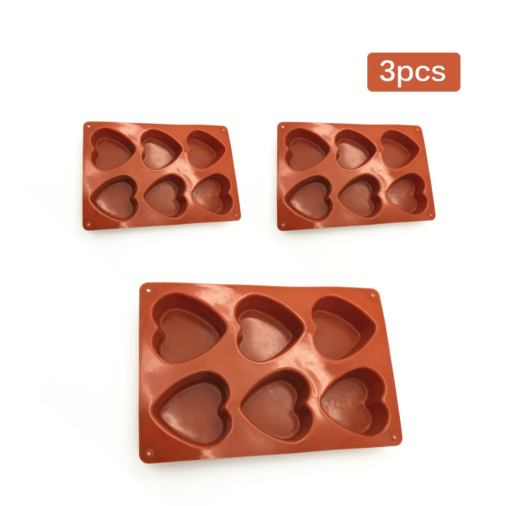 6 cavity Алмаз Любовь силиконовая форма для выпечки в форме цветка силиконовой 3D