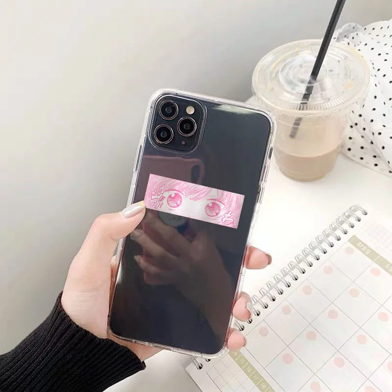 zuidid hot pink manga cute japan anime kawaii girl phone case for iphone 12 11 pro xs max 13 8 7 6plus x xr soft tpu cover bag free global shipping