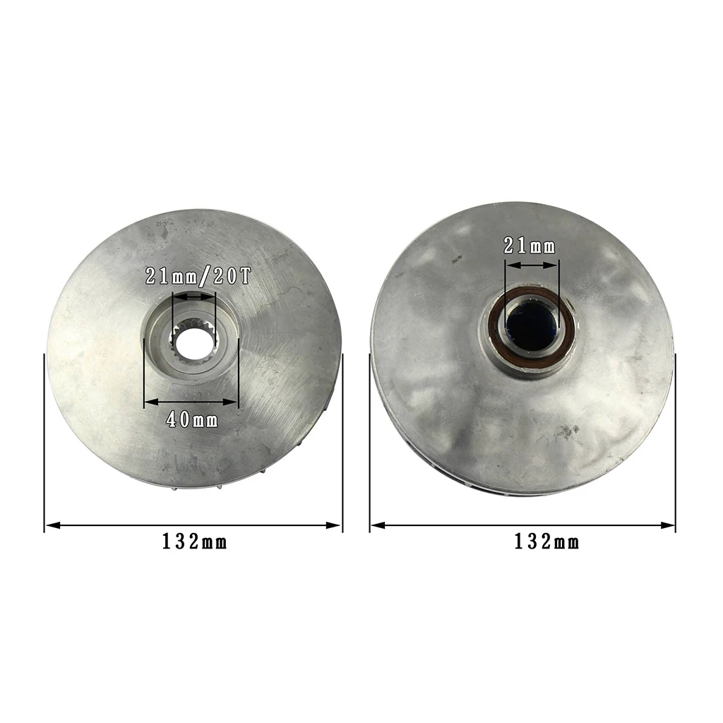 

1 Set 132mm 20 Tooth Primary Front Clutch Drive Variator Clutch Assembly For Chinese Linhai 400cc LH400 ATV 0.83 Inch Variator