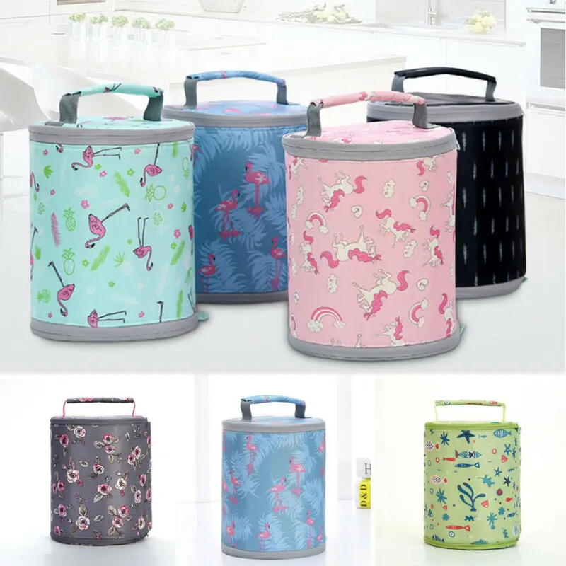 Insulated Cartoon Printed Lunch Bag For Women Men Kids Thermos Cooler Tote Purse Camping Picnic Food Box | Багаж и сумки