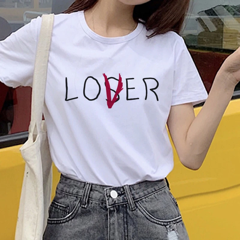 Летние винтажные женские Топы Harajuku с принтом клуба проигравшие пеннивайз модная