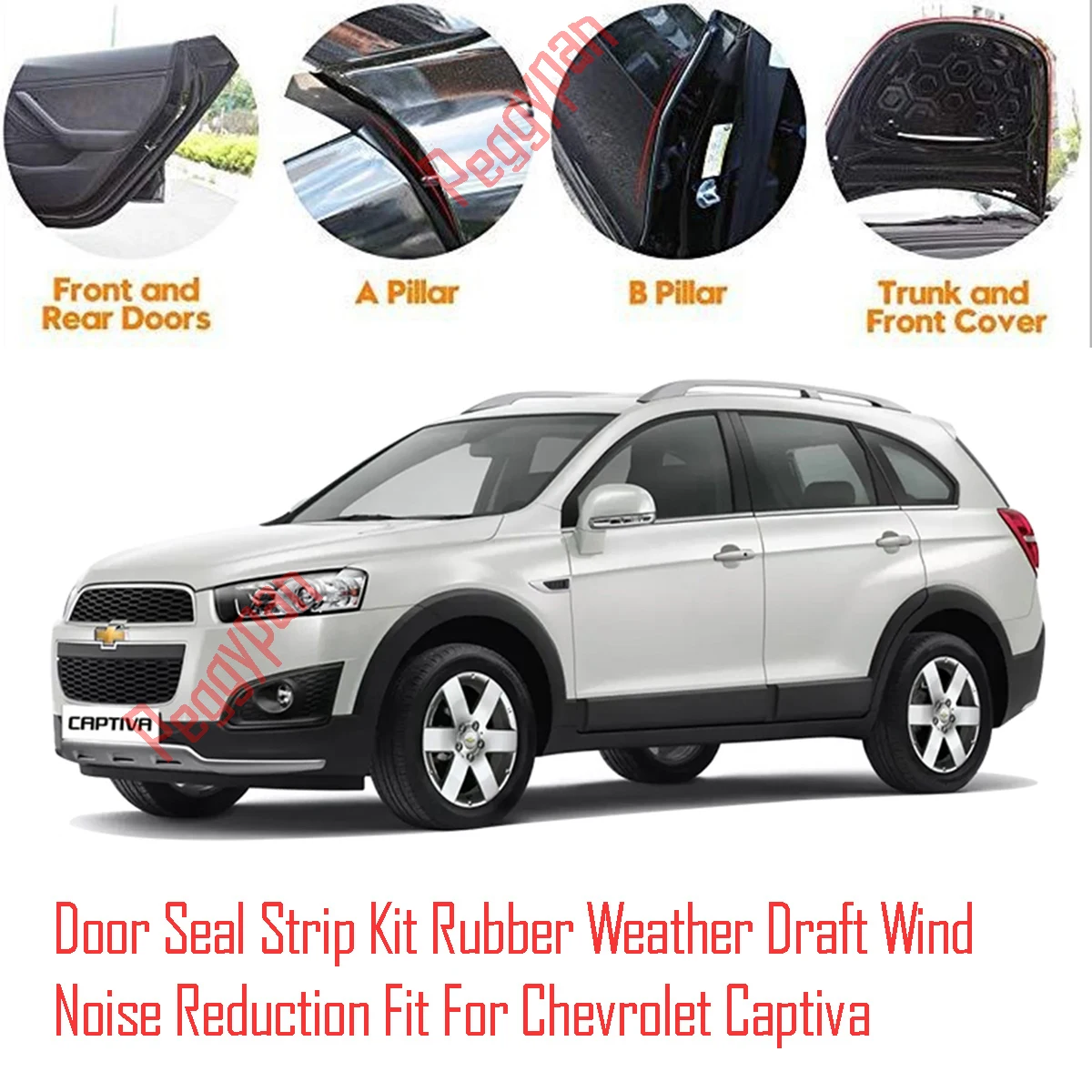 Door Seal Strip Kit Self Adhesive Window Engine Cover Soundproof Rubber Weather Draft Wind Noise Reduction For Chevrolet Captiva