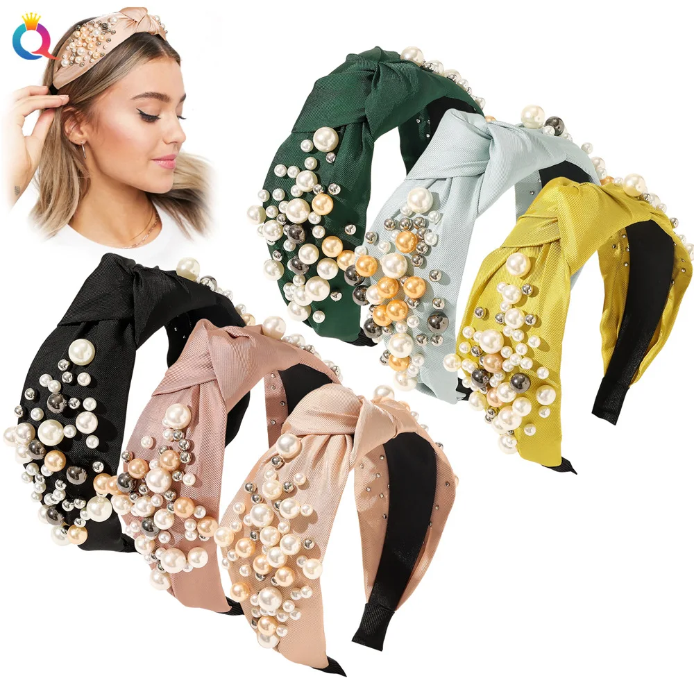 

Pearl Headband Knotted Headband Fashion Pleated Headdress for Women Hairclips Hair Accessories Hair Clips Hair Accessories