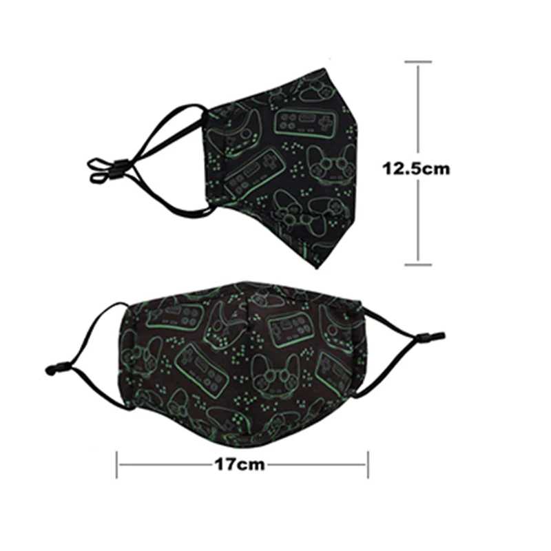 3D детская черная маска для лица синяя зеленая мультяшная новая дышащая против