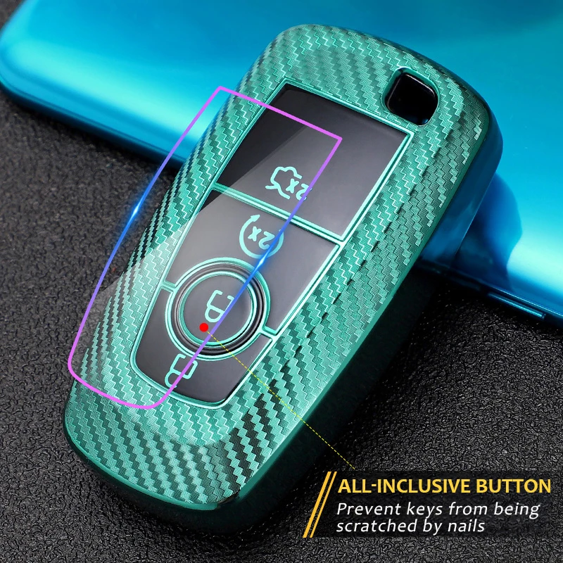 Чехол для автомобильного ключа из углеродного волокна чехол Ford Fusion Mondeo Mustang Edge