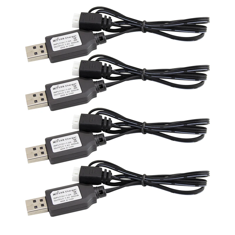 

2/4PCS 7.4v Charger 800mA XH-3P 2S Lipo Li-ion Electric RC Toys Aircraft Car Drone Robot Tank 7.4V Universal USB Charger