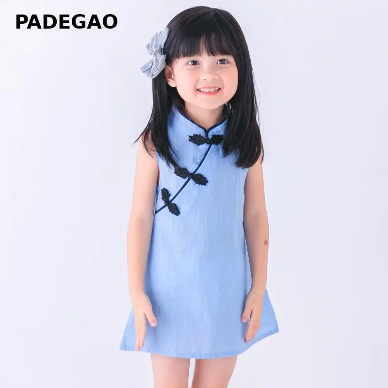 Girls Dress Cotton Sleeveless Princess Girl Pink Red Blue Fashion Summer Kids 2020 New Clothes | Детская одежда и обувь