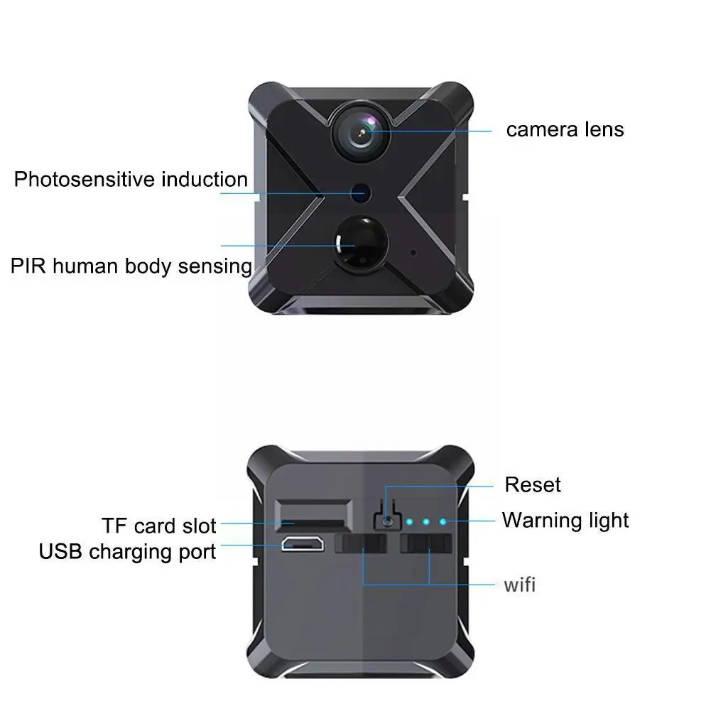 X 9 HD Camera Low Power Consumption 140 Degree Wide-angle Security 1080P Camera Wifi Home Camera Sports L4Y2