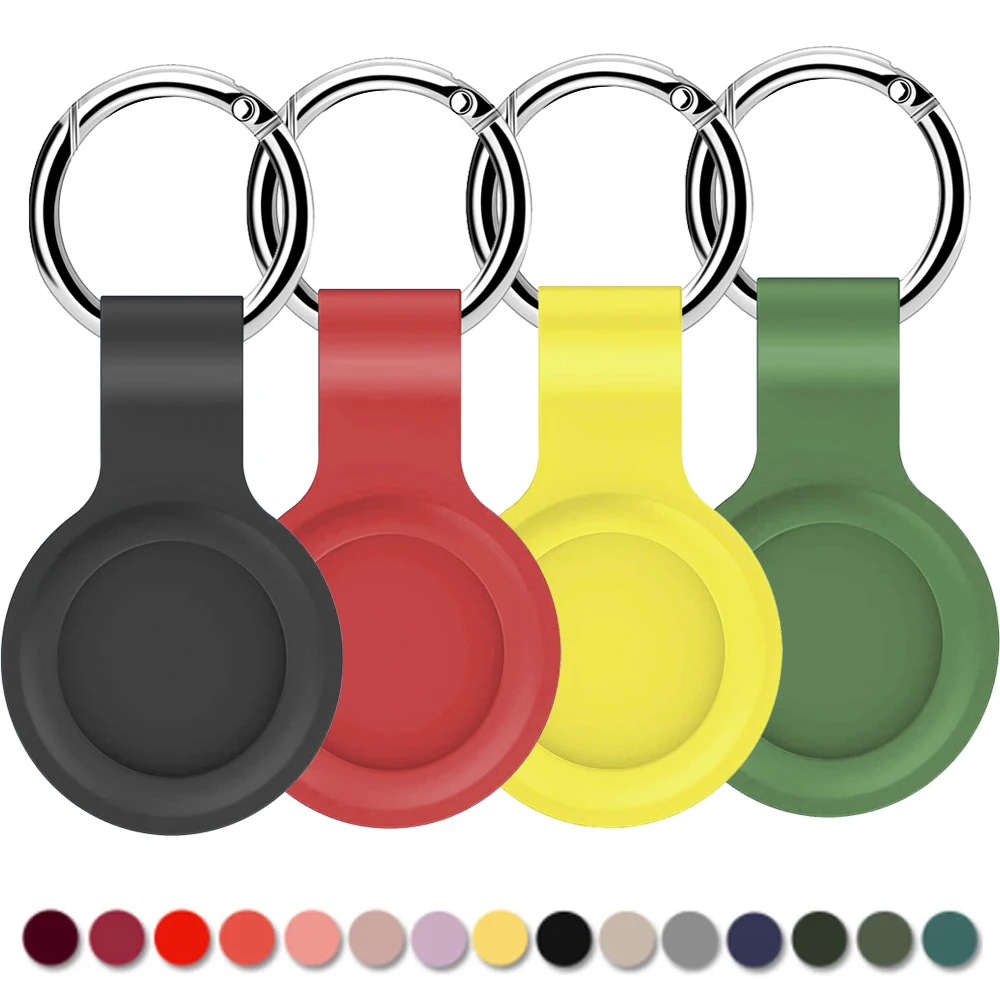

Cover for Apple Airtags Case tracker Accessories Liquid Silicone Protective Shell Bumper Anti-scratch fall Air tag Keychain case