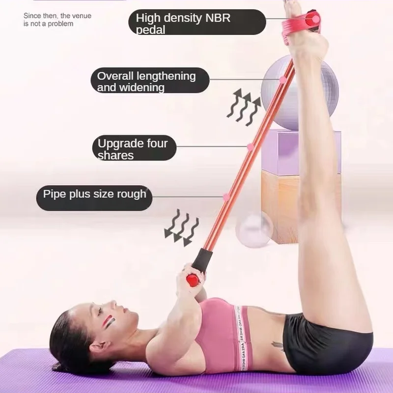 Pedal Rally Sit-ups Auxiliary Equipment Home Fitness Thin Belly Yoga Women's Sports Elastic Rope | Resistance Bands